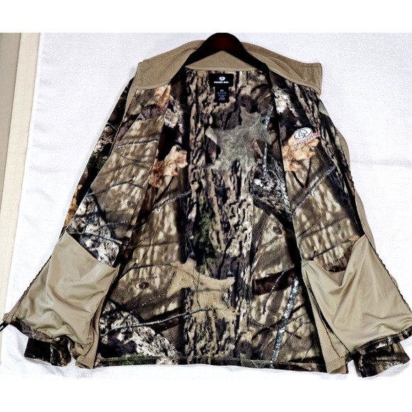 Mossy Oak Men's Coat Soft Shell Camo Full Zip Jacket Woodland Pattern Size XL - Picture 3 of 8